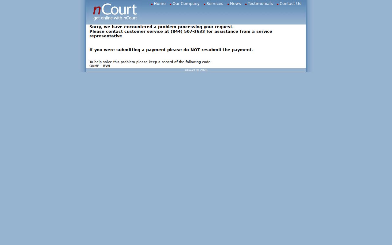 Greenbrier County traffic ticket payment page for Ronceverte